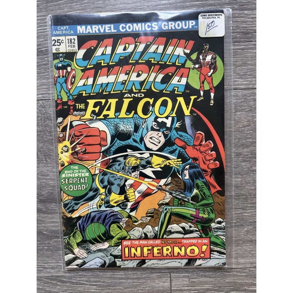 Captain America #182 Falcon Serpent Squad Appearance! Marvel 1975